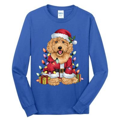Goldendoodle Xmas Lighting Santa Goldendoodle Dog Christmas Gift Tall Long Sleeve T-Shirt