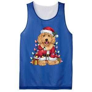 Goldendoodle Xmas Lighting Santa Goldendoodle Dog Christmas Gift Mesh Reversible Basketball Jersey Tank