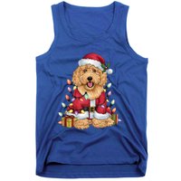 Goldendoodle Xmas Lighting Santa Goldendoodle Dog Christmas Gift Tank Top