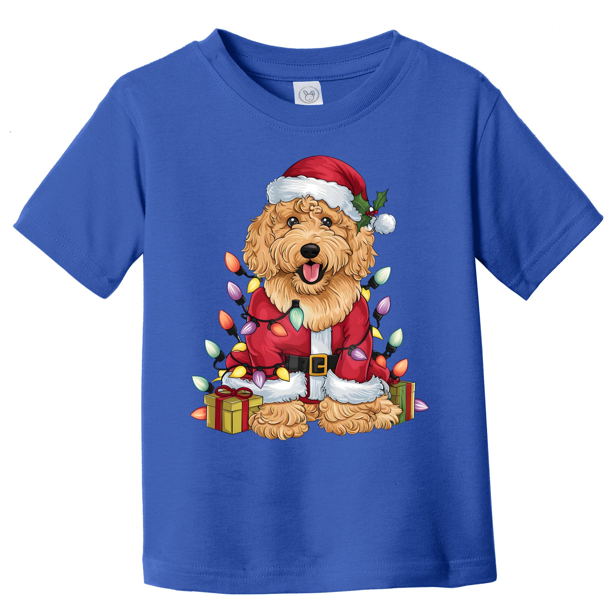 Goldendoodle Xmas Lighting Santa Goldendoodle Dog Christmas Gift Toddler T-Shirt
