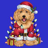 Goldendoodle Xmas Lighting Santa Goldendoodle Dog Christmas Gift Zip Tote Bag
