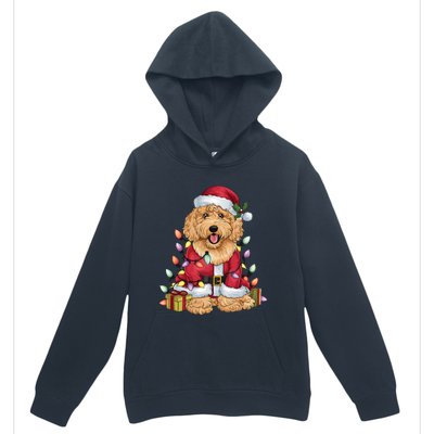 Goldendoodle Xmas Lighting Santa Goldendoodle Dog Christmas Gift Urban Pullover Hoodie