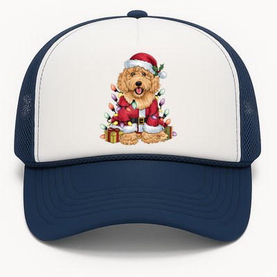 Goldendoodle Xmas Lighting Santa Goldendoodle Dog Christmas Gift Trucker Hat