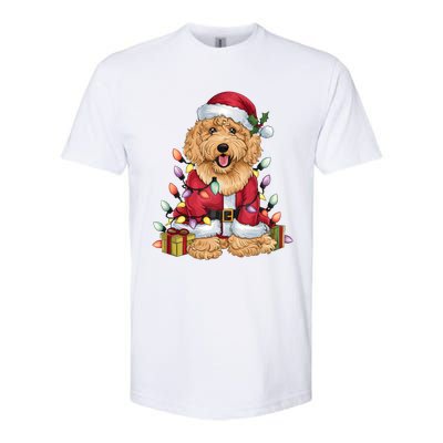 Goldendoodle Xmas Lighting Santa Goldendoodle Dog Christmas Gift Softstyle CVC T-Shirt