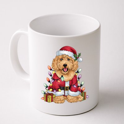 Goldendoodle Xmas Lighting Santa Goldendoodle Dog Christmas Gift Coffee Mug