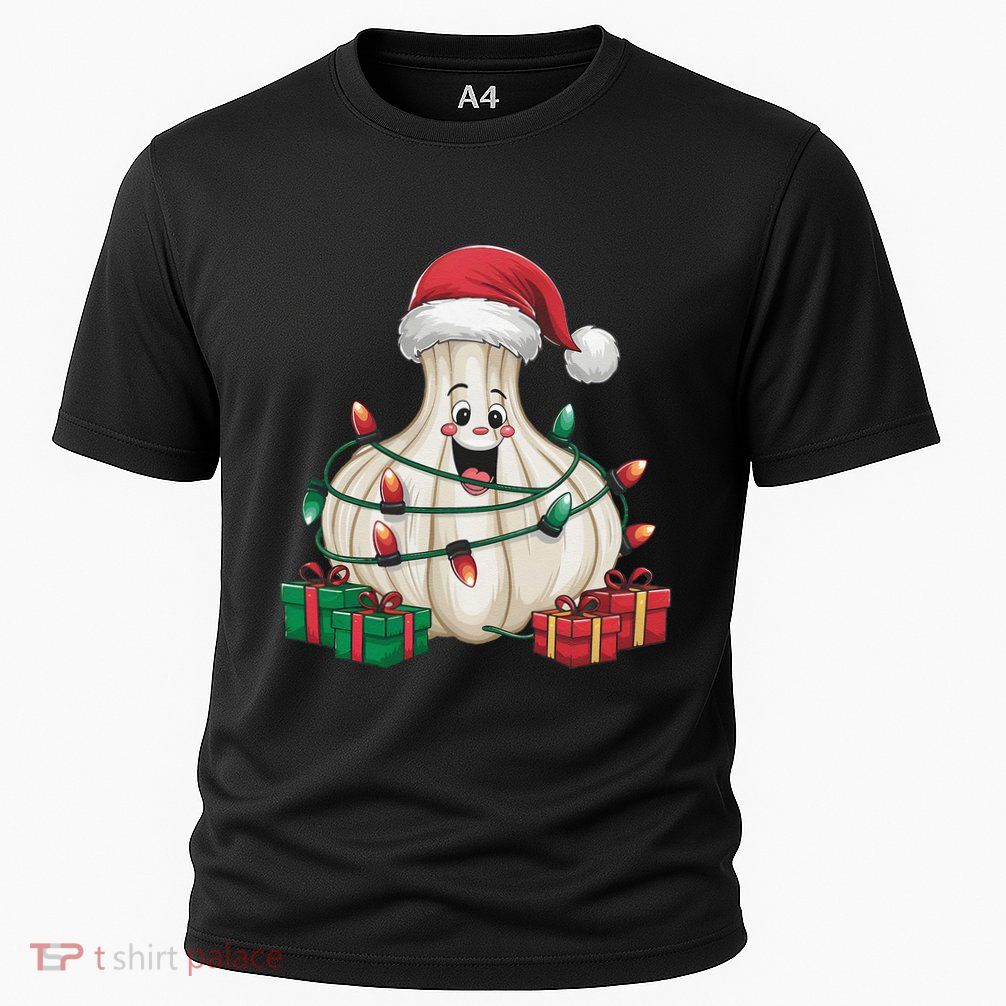 Garlic Xmas Lighting Funny Garlic Christmas Performance Shirt