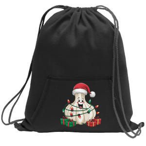 Garlic Xmas Lighting Funny Garlic Christmas Sweatshirt Cinch Pack Bag