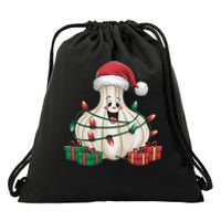 Garlic Xmas Lighting Funny Garlic Christmas Drawstring Bag