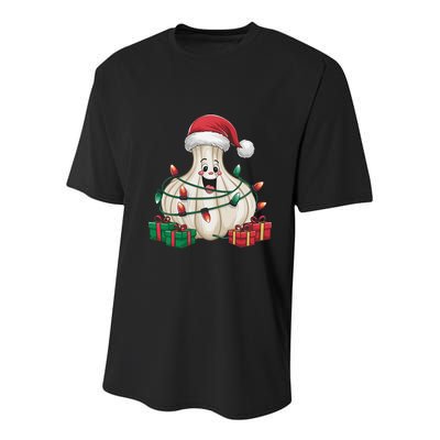Garlic Xmas Lighting Funny Garlic Christmas Youth Performance Sprint T-Shirt