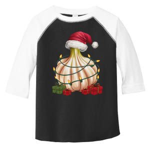 Garlic Xmas Lighting Santa Hat Garlic Christmas Toddler Fine Jersey T-Shirt