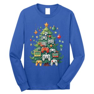 Gamer Xmas Merry Christmas Controller Ornats Tree Gift Long Sleeve Shirt