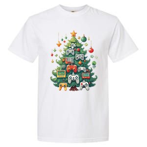 Gamer Xmas Merry Christmas Controller Ornats Tree Gift Garment-Dyed Heavyweight T-Shirt