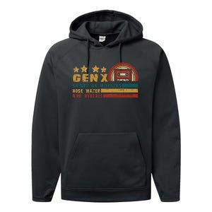 Gen X Nostalgia Raised On Mixtapes And Hose Water Performance Fleece Hoodie