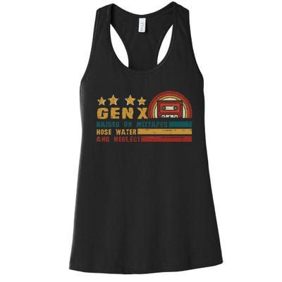 Gen X Nostalgia Raised On Mixtapes And Hose Water Women's Racerback Tank