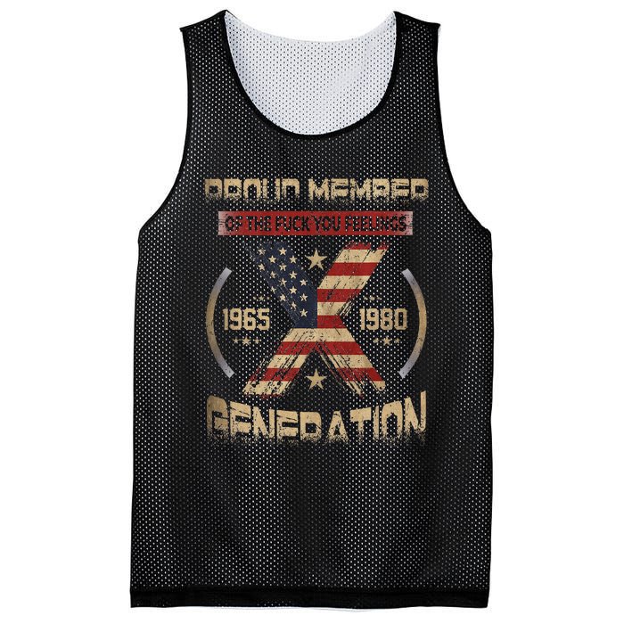 Gen X Proud Member Of The Fuck Your Feelings Mesh Reversible Basketball Jersey Tank