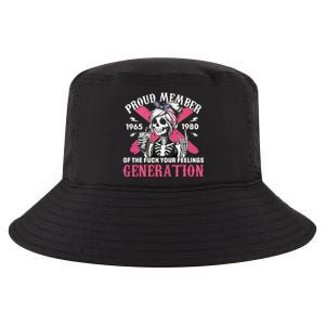 Gen X Proud Member Of The Fuck Your Feelings Skull Girl Cool Comfort Performance Bucket Hat