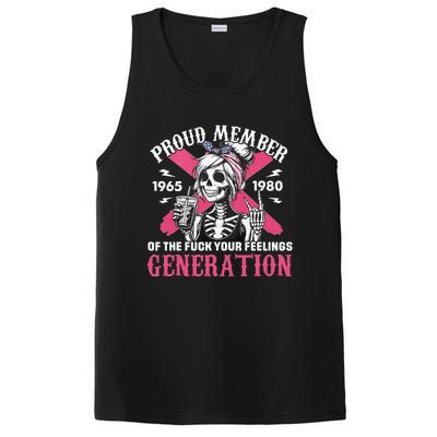 Gen X Proud Member Of The Fuck Your Feelings Skull Girl PosiCharge Competitor Tank