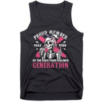 Gen X Proud Member Of The Fuck Your Feelings Skull Girl Tank Top