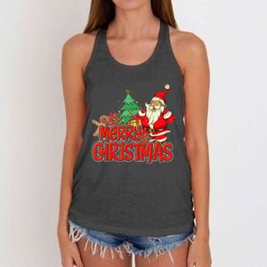 Gingerbread Xmas Pajama Christmas Kid Gifts Santa Claus Women's Knotted Racerback Tank