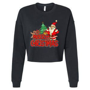 Gingerbread Xmas Pajama Christmas Kid Gifts Santa Claus Cropped Pullover Crew