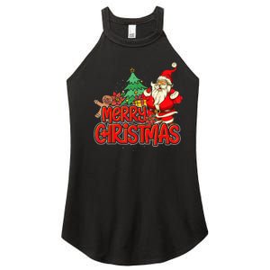 Gingerbread Xmas Pajama Christmas Kid Gifts Santa Claus Women's Perfect Tri Rocker Tank