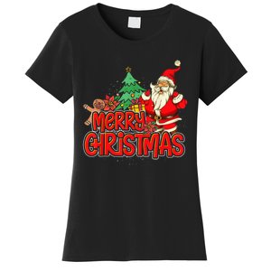 Gingerbread Xmas Pajama Christmas Kid Gifts Santa Claus Women's T-Shirt