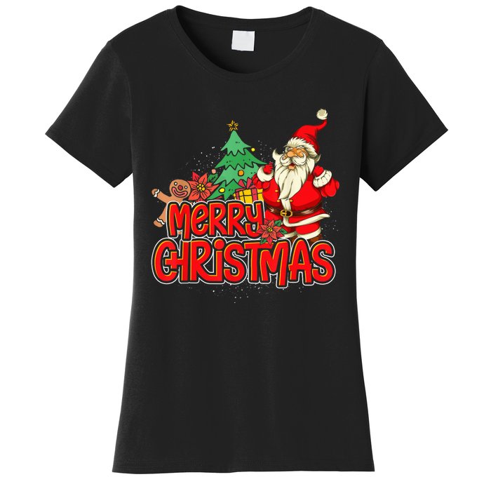 Gingerbread Xmas Pajama Christmas Kid Gifts Santa Claus Women's T-Shirt