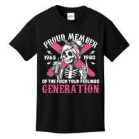 Gen X Proud Member Of The Fuck Your Feelings Skull Girl Kids T-Shirt