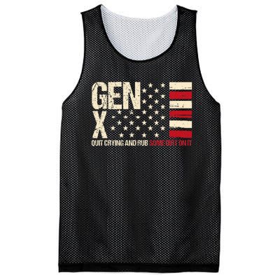 Gen X Quit Crying And Rub Some Dirt On It Mesh Reversible Basketball Jersey Tank