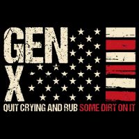 Gen X Quit Crying And Rub Some Dirt On It Stripe Pom Pom Beanie