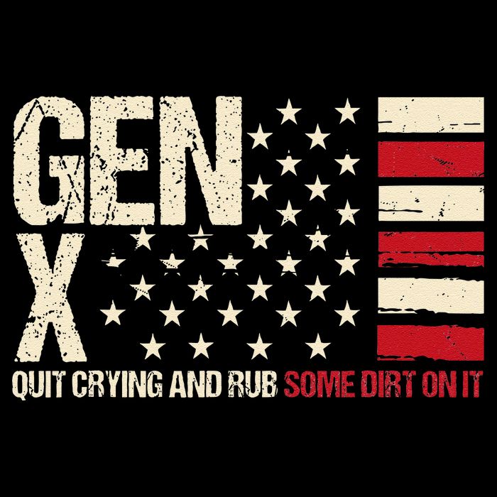 Gen X Quit Crying And Rub Some Dirt On It Stripe Pom Pom Beanie