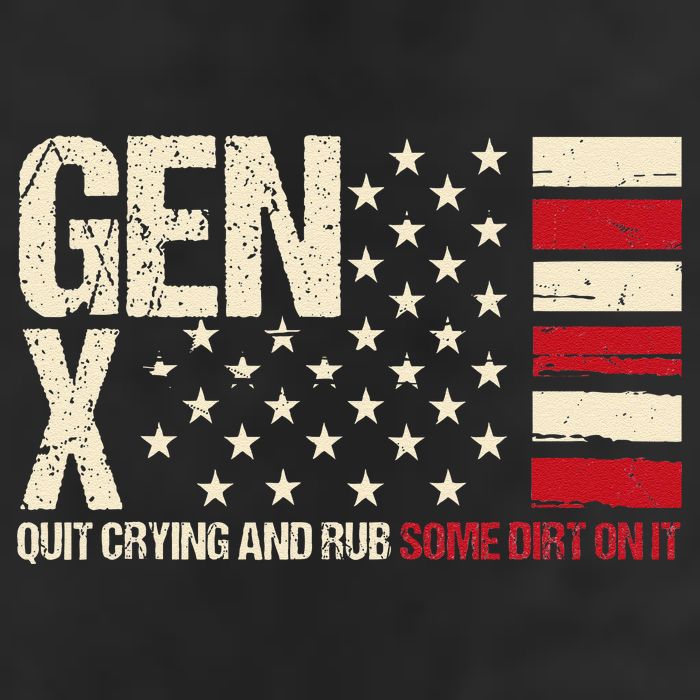 Gen X Quit Crying And Rub Some Dirt On It Crop Fleece Hoodie
