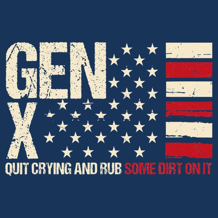 Gen X Quit Crying And Rub Some Dirt On It Drawstring Bag
