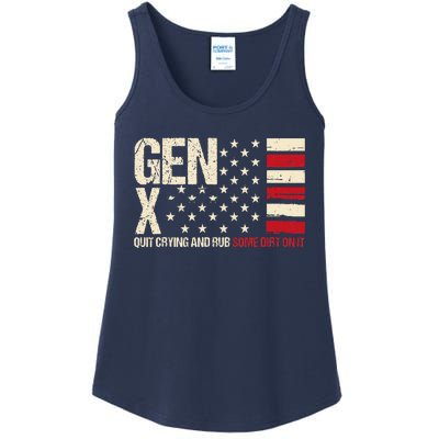 Gen X Quit Crying And Rub Some Dirt On It Ladies Essential Tank