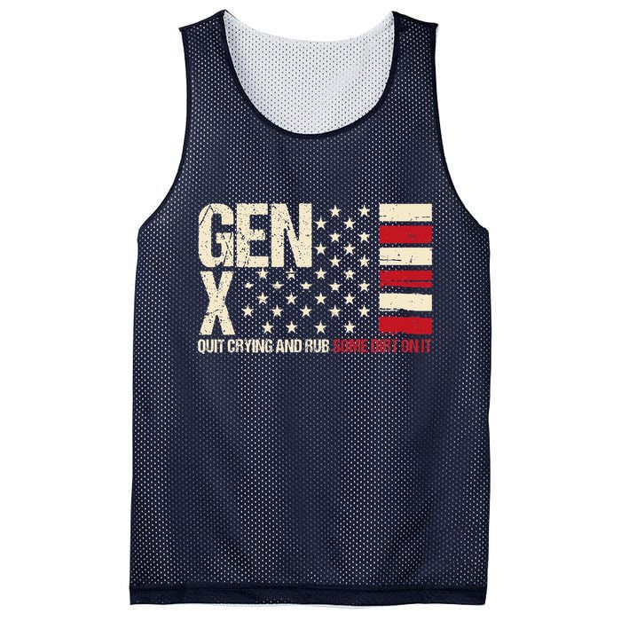 Gen X Quit Crying And Rub Some Dirt On It Mesh Reversible Basketball Jersey Tank