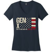 Gen X Quit Crying And Rub Some Dirt On It Women's V-Neck T-Shirt