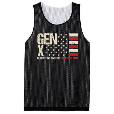 Gen X Quit Crying And Rub Some Dirt On It Mesh Reversible Basketball Jersey Tank