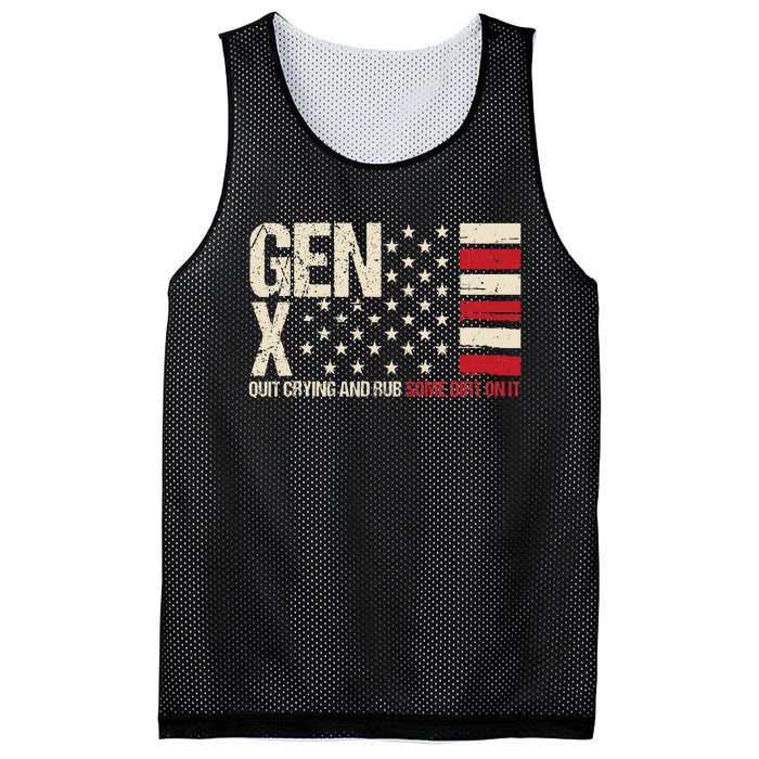 Gen X Quit Crying And Rub Some Dirt On It Mesh Reversible Basketball Jersey Tank