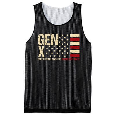 Gen X Quit Crying And Rub Some Dirt On It Mesh Reversible Basketball Jersey Tank