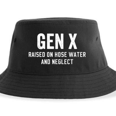 Gen X Raised On Hose Water And Neglect Humor Generation X Sustainable Bucket Hat