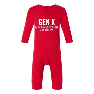 Gen X Raised On Hose Water And Neglect Humor Generation X Infant Fleece One Piece