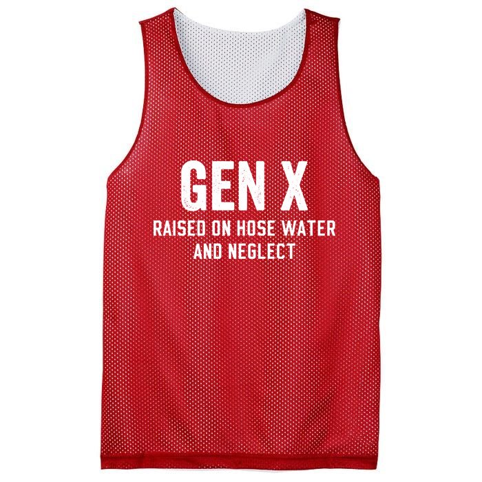 Gen X Raised On Hose Water And Neglect Humor Generation X Mesh Reversible Basketball Jersey Tank