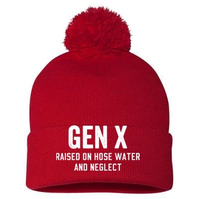 Gen X Raised On Hose Water And Neglect Humor Generation X Pom Pom 12in Knit Beanie