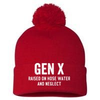 Gen X Raised On Hose Water And Neglect Humor Generation X Pom Pom 12in Knit Beanie