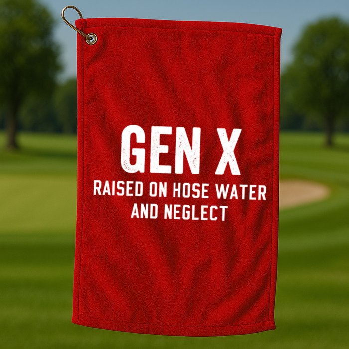 Gen X Raised On Hose Water And Neglect Humor Generation X Golf Towel