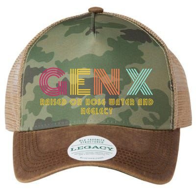 Gen X Raised On Hose Water And Neglect Funny Generation X Legacy Tie Dye Trucker Hat