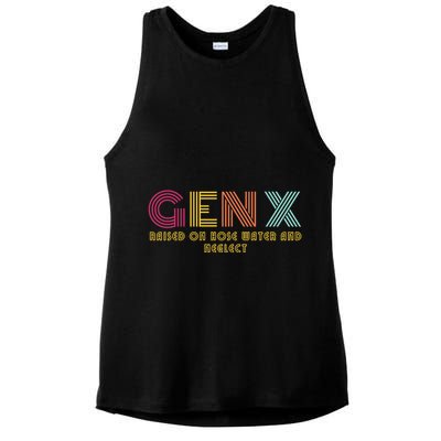 Gen X Raised On Hose Water And Neglect Funny Generation X Ladies PosiCharge Tri-Blend Wicking Tank