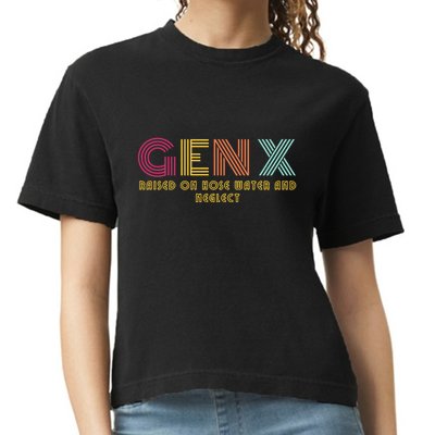 Gen X Raised On Hose Water And Neglect Funny Generation X Comfort Colors Boxy T-Shirt