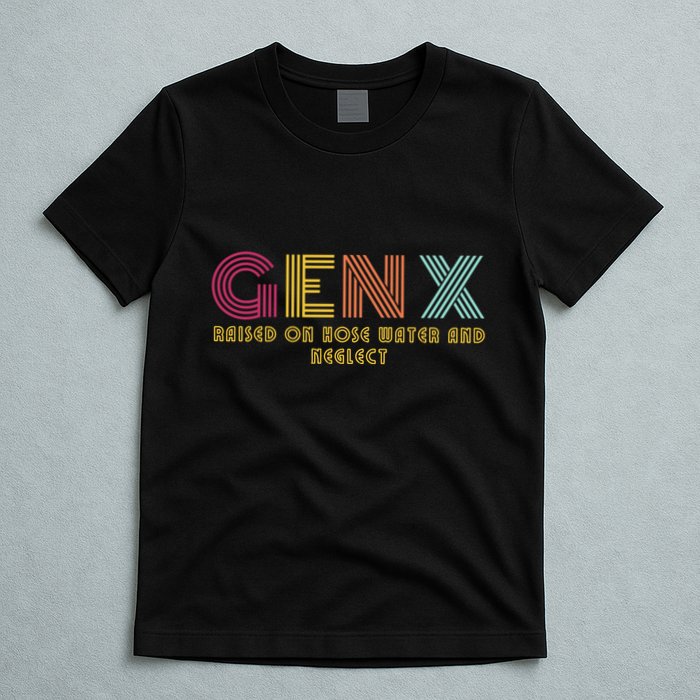 Gen X Raised On Hose Water And Neglect Funny Generation X T-Shirt