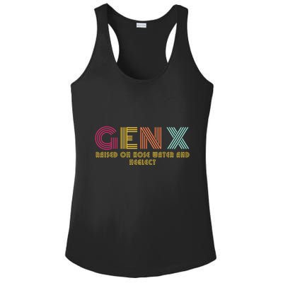 Gen X Raised On Hose Water And Neglect Funny Generation X Ladies PosiCharge Competitor Racerback Tank